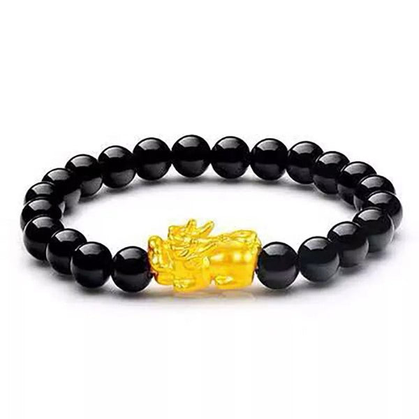 Bracelet Feng Shui en obsidienne noire