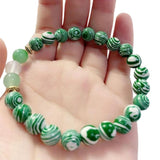 Bracelet malachite et pierre de lune