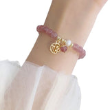 Bracelet pierre de lune rose