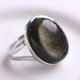 Bague obsidienne œil céleste