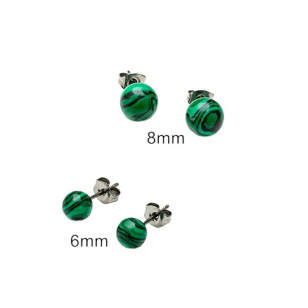 Boucle d'oreille malachite