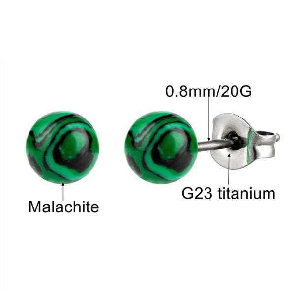 Boucle d'oreille malachite