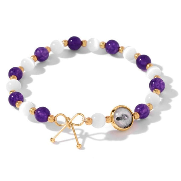 Bracelet améthyste et pierre de lune