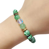 Bracelet malachite et pierre de lune