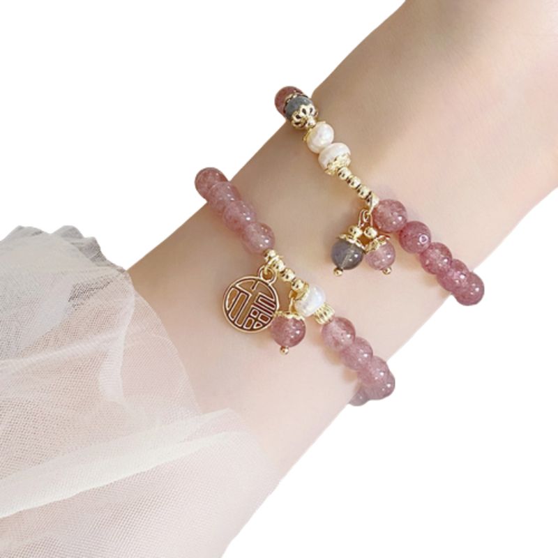 Bracelet pierre de lune rose