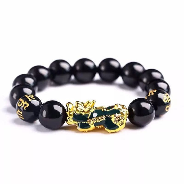 Bracelet Feng Shui en obsidienne noire