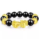 Bracelet Feng Shui en obsidienne noire