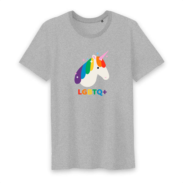 T shirt homme col rond LGBT Tête de Licorne