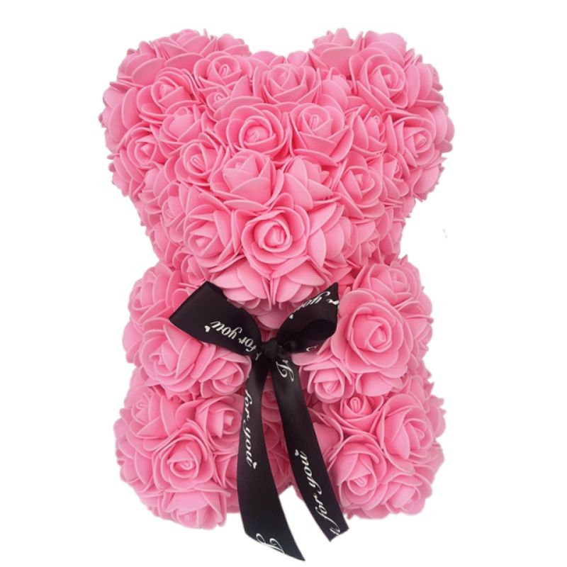 Nounours saint-valentin rose