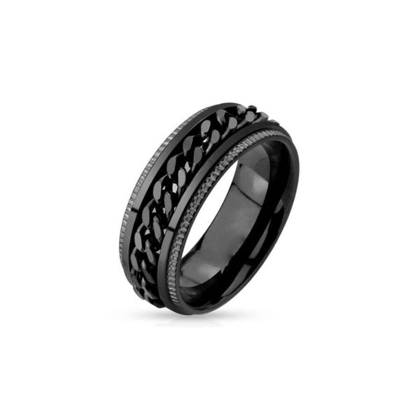 Bague anti stress anneau tournant femme